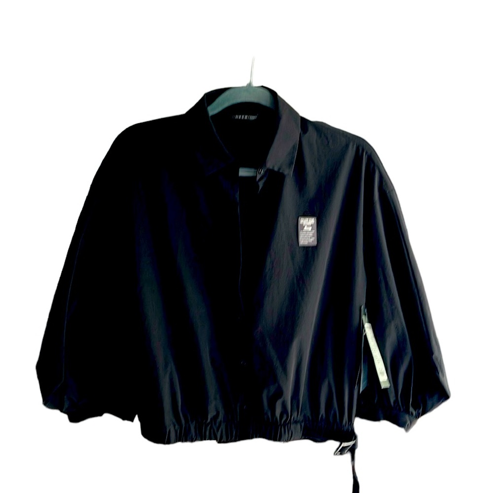 S DEER parachutestyle artsy topper, deep black, original tags,sz XL, Stylish